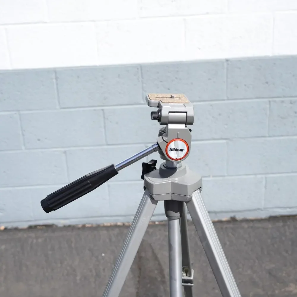 Vintage Albinar 122-500 Camera Tripod Aluminum Adjustable Height Stand Silver